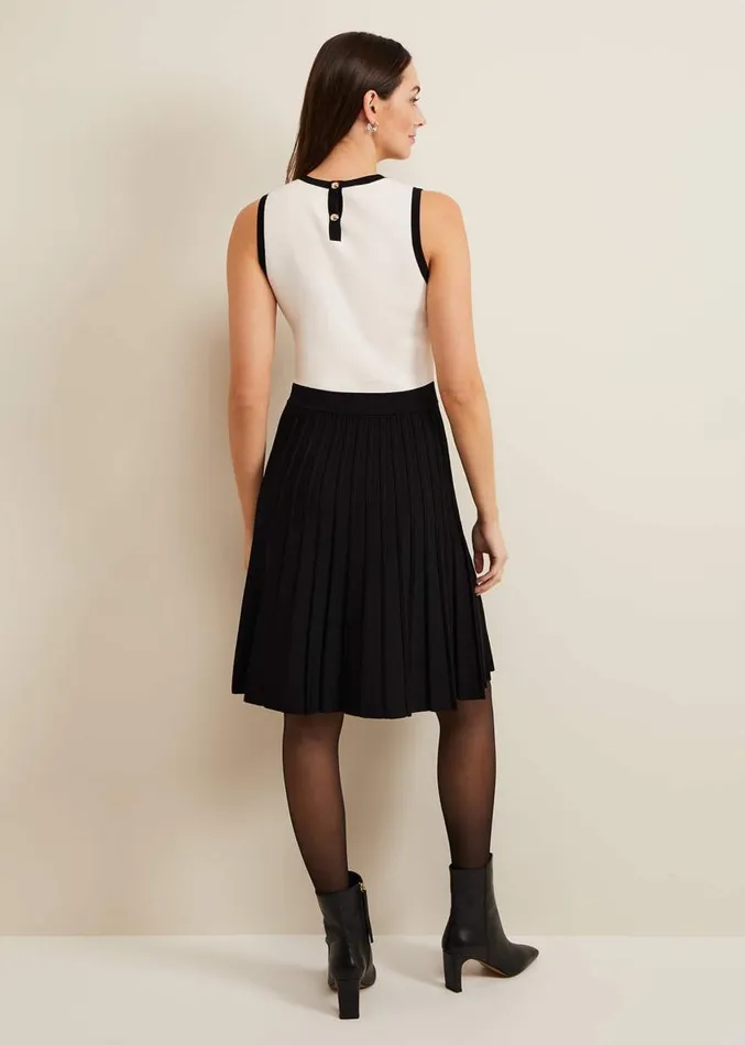 Libby Textured Knit Dress Blackivory Women Phase Eight Dresses