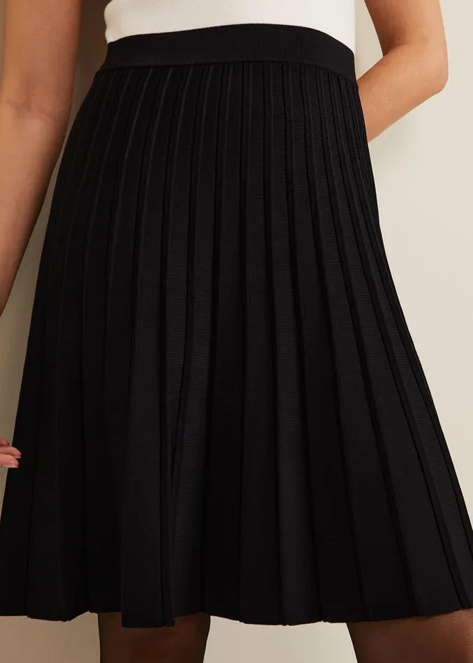 Libby Textured Knit Dress Blackivory Women Phase Eight Dresses