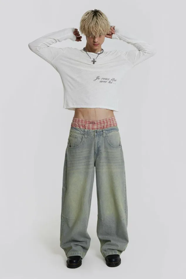 Light Wash Colossus Fit Jeans Blue WomenMen Jaded London Colossus Jeans