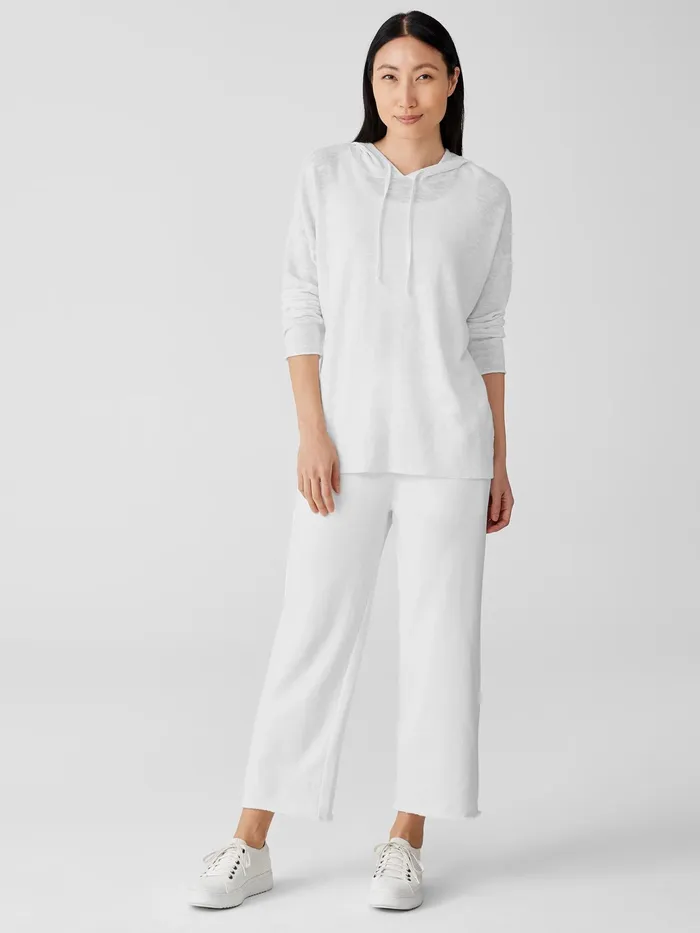 Lightweight Organic Cotton Terry Straight Pant White Women Eileen Fisher Pants Shorts and Jumpsuits