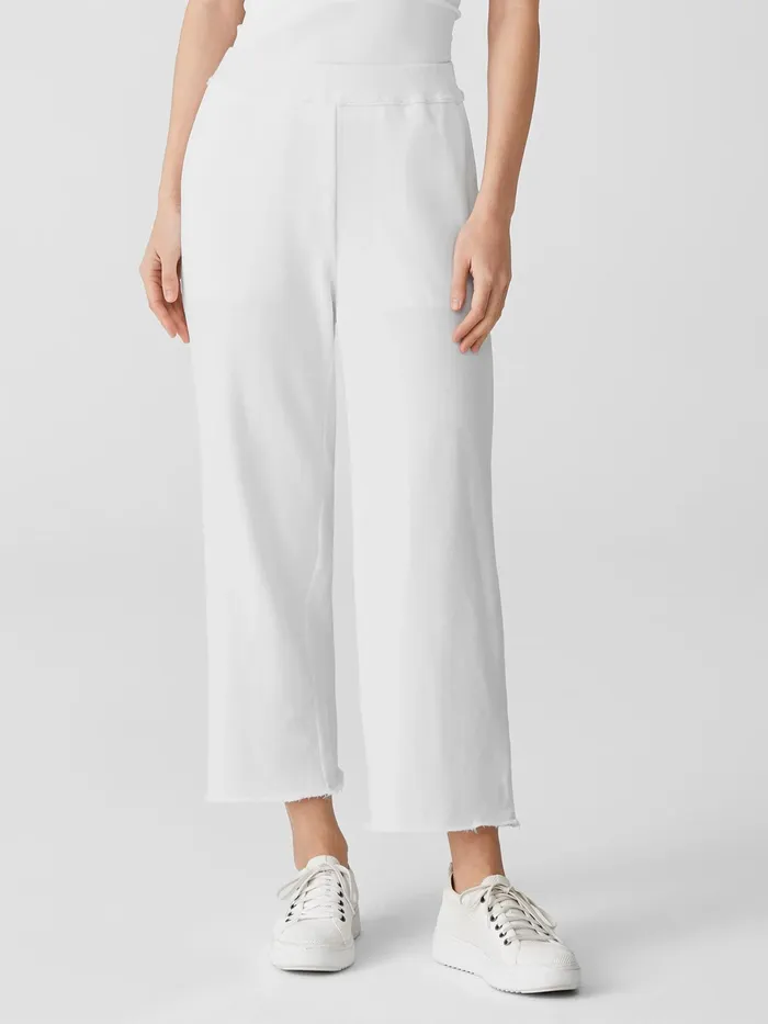Lightweight Organic Cotton Terry Straight Pant White Women Eileen Fisher Pants Shorts and Jumpsuits