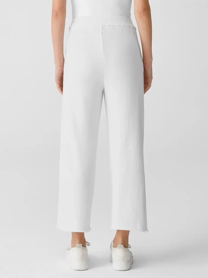 Lightweight Organic Cotton Terry Straight Pant White Women Eileen Fisher Pants Shorts and Jumpsuits