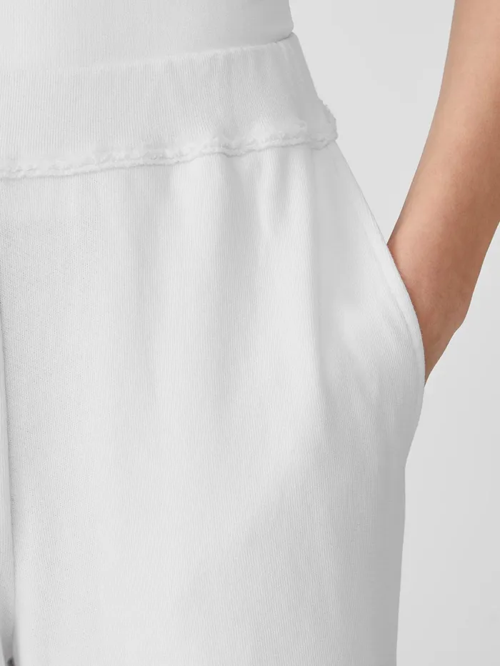 Lightweight Organic Cotton Terry Straight Pant White Women Eileen Fisher Pants Shorts and Jumpsuits