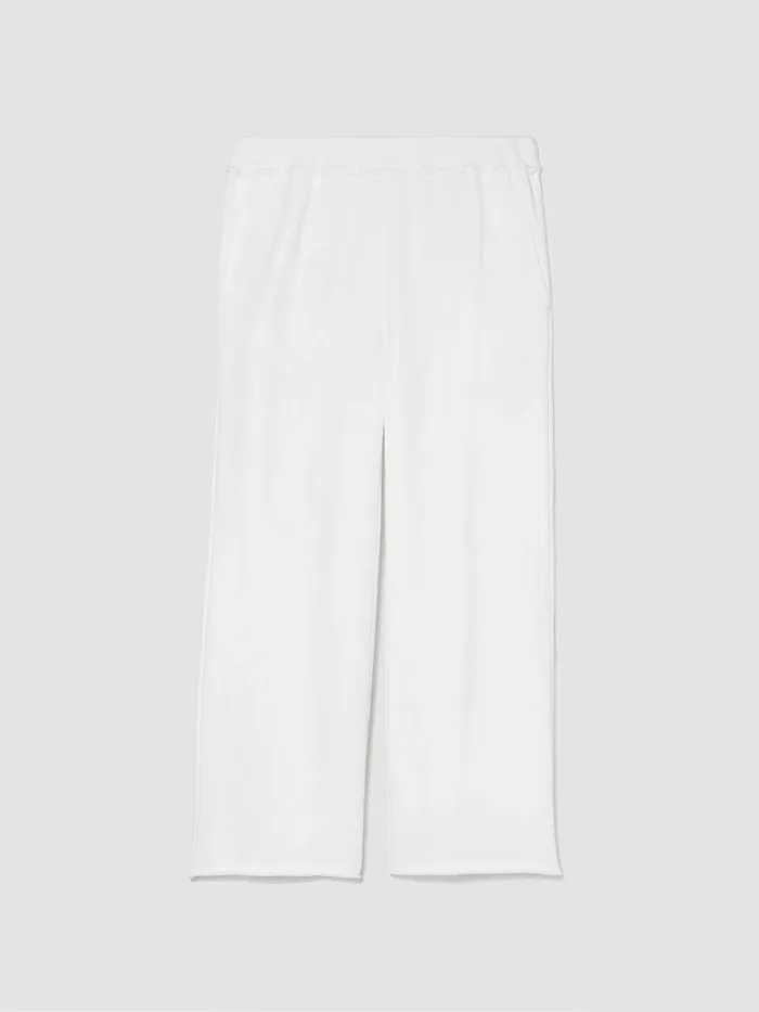 Lightweight Organic Cotton Terry Straight Pant White Women Eileen Fisher Pants Shorts and Jumpsuits