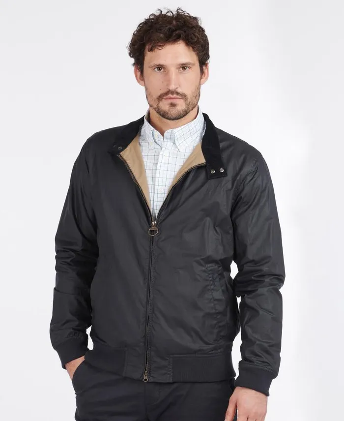 Lightweight Royston Waxed Jacket Black Men Barbour Waxed Jackets