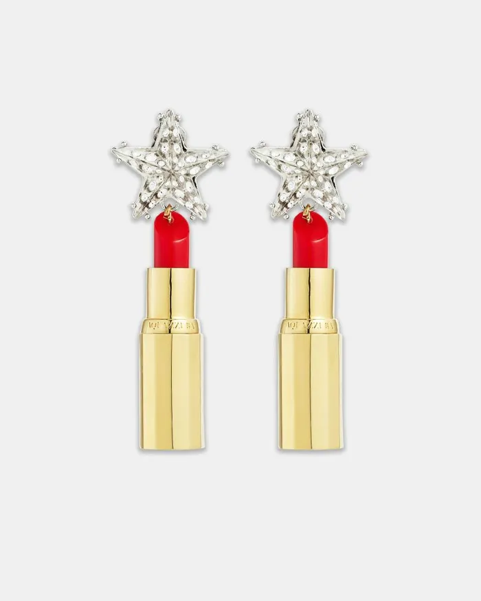 Lipstick Earrings Gold Women Aquazzura Jewelry Lipstick Earrings Gold Women Aquazzura Jewelry