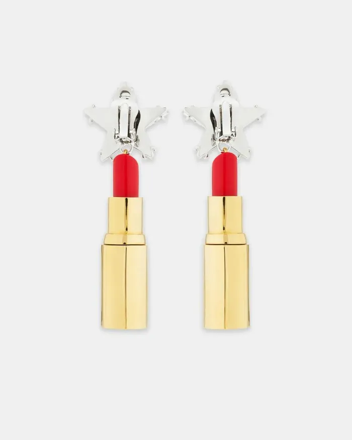 Lipstick Earrings Gold Women Aquazzura Jewelry Lipstick Earrings Gold Women Aquazzura Jewelry
