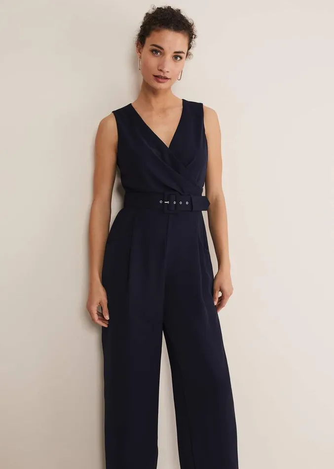 Lissia Navy Wide Leg Jumpsuit Navy Women Phase Eight Dresses