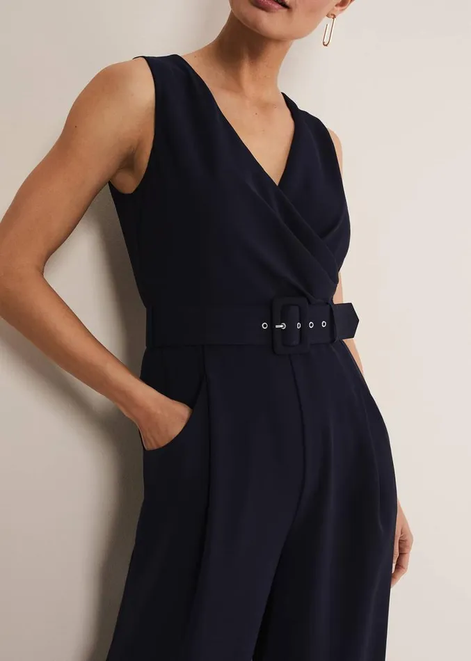 Lissia Navy Wide Leg Jumpsuit Navy Women Phase Eight Dresses