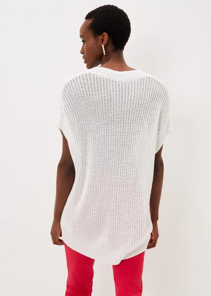 Lizzia VNeck Stitch Knit White Women Phase Eight Knitwear