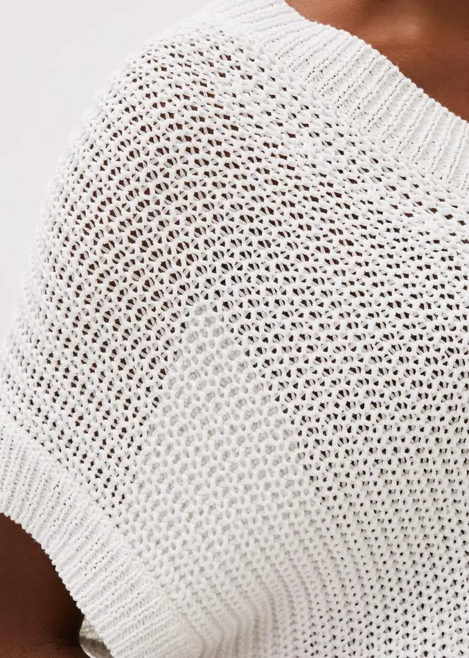 Lizzia VNeck Stitch Knit White Women Phase Eight Knitwear