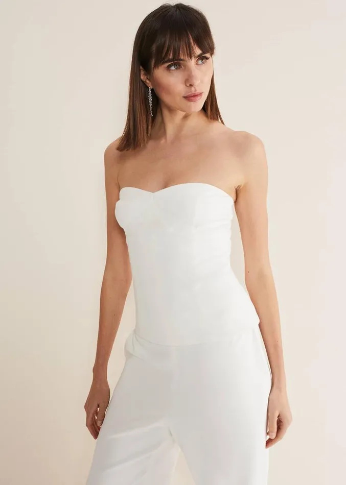 Lohra Corset Top White Women Phase Eight Tops and TShirts