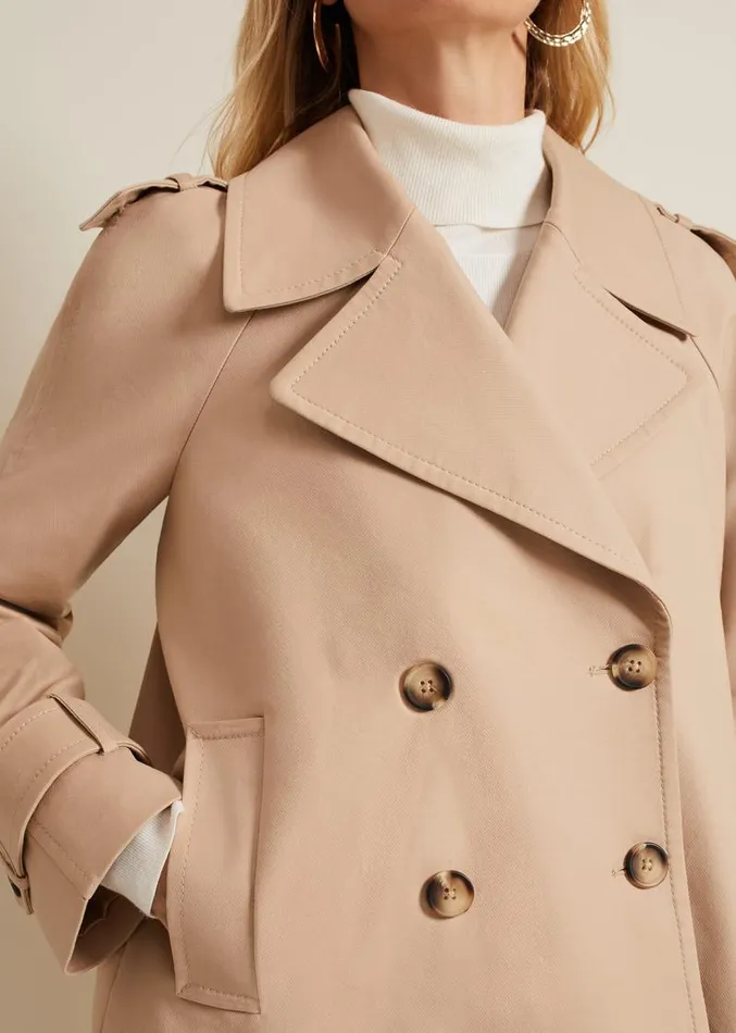 Lola Camel Cropped Trench Jacket Camel Women Phase Eight Jackets
