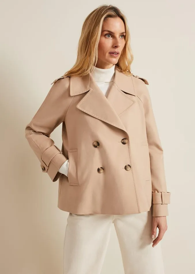 Lola Camel Cropped Trench Jacket Camel Women Phase Eight Jackets