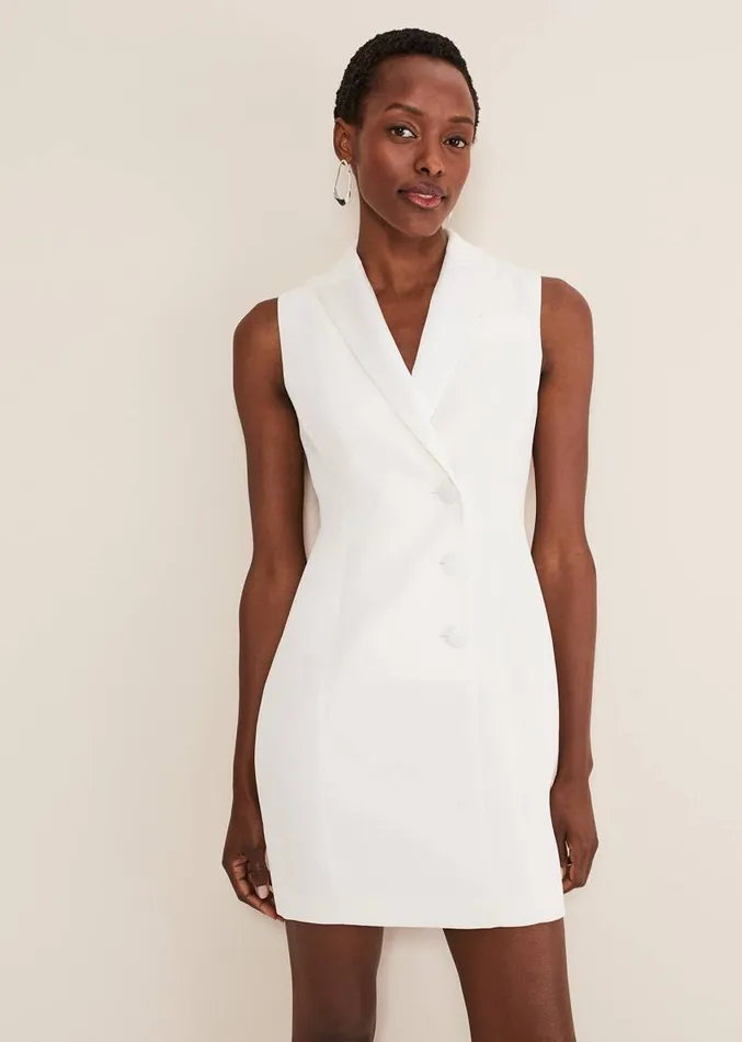 Lolicia Sleeveless Tux Dress White Women Phase Eight Dresses