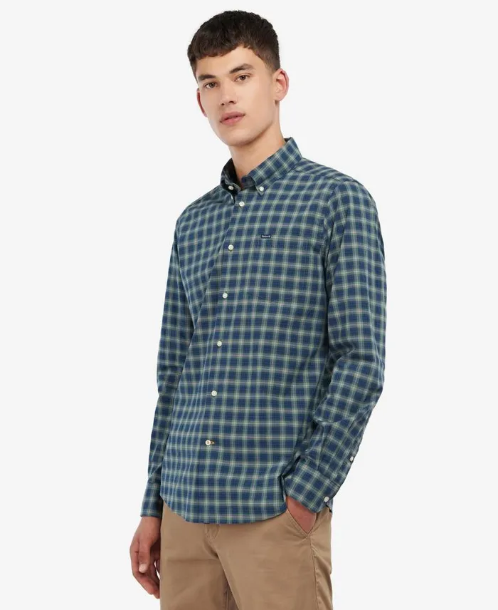 Lomond Tailored LongSleeved Shirt Amble Sand Tartan Men Barbour Shirts