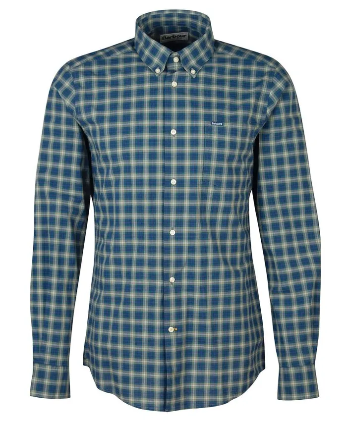 Lomond Tailored LongSleeved Shirt Amble Sand Tartan Men Barbour Shirts