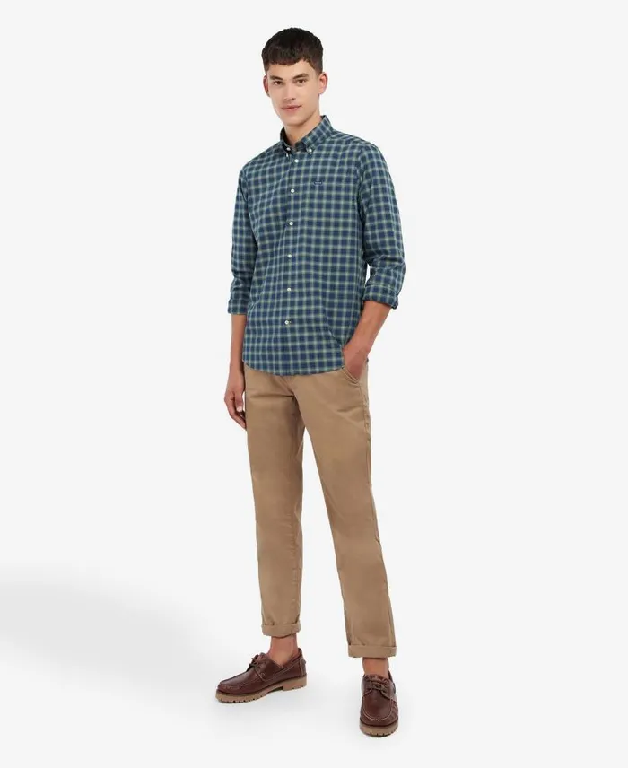 Lomond Tailored LongSleeved Shirt Amble Sand Tartan Men Barbour Shirts