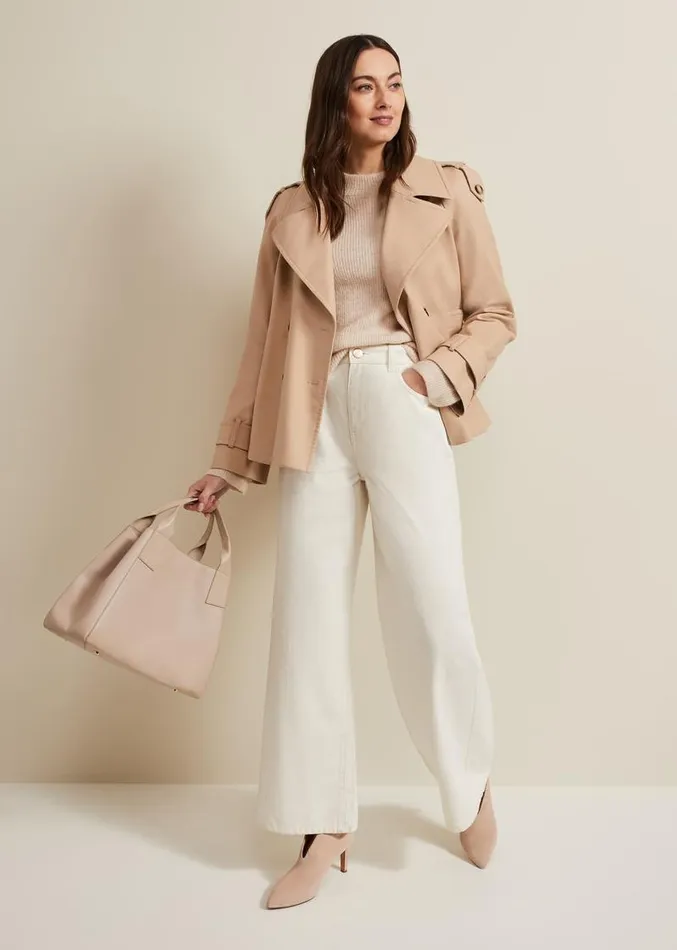 Lorelei Ecru Wide Leg Jean Natural Women Phase Eight Trousers