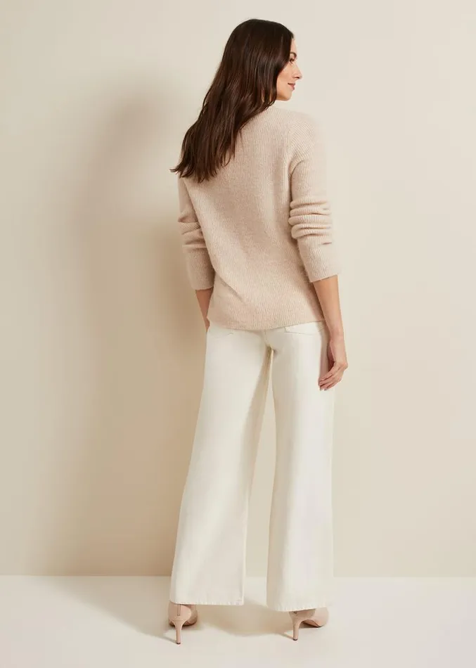 Lorelei Ecru Wide Leg Jean Natural Women Phase Eight Trousers