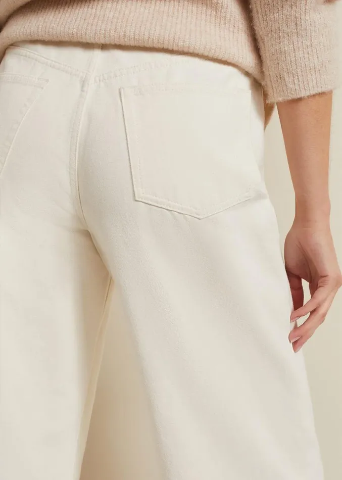 Lorelei Ecru Wide Leg Jean Natural Women Phase Eight Trousers