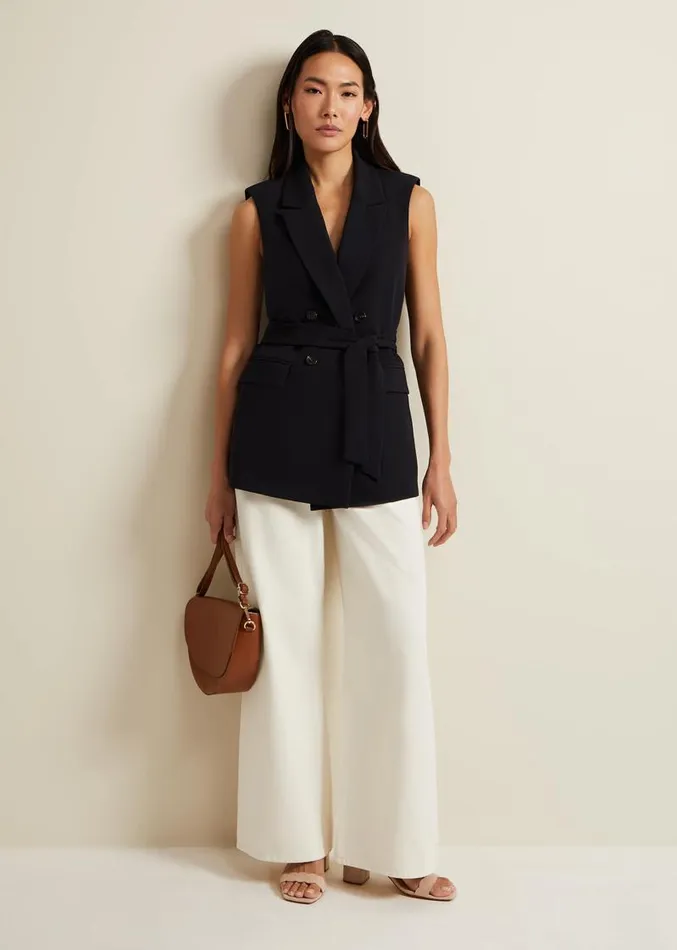 Lorelei Ecru Wide Leg Jean Natural Women Phase Eight Trousers