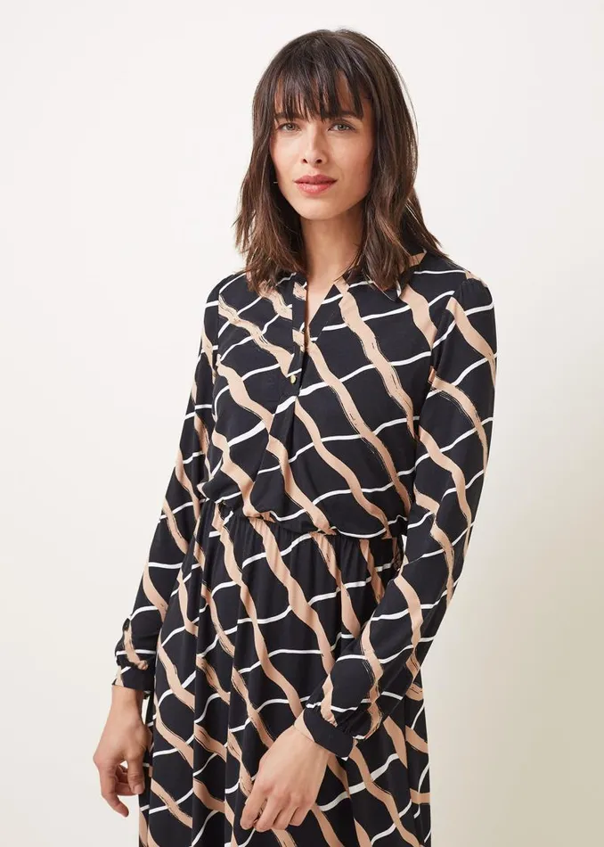 Loren Check Shirt Dress Blackcamel Women Phase Eight Dresses