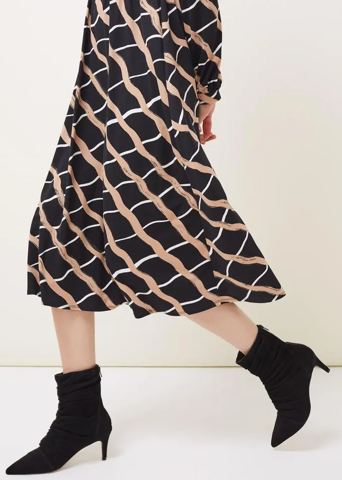 Loren Check Shirt Dress Blackcamel Women Phase Eight Dresses