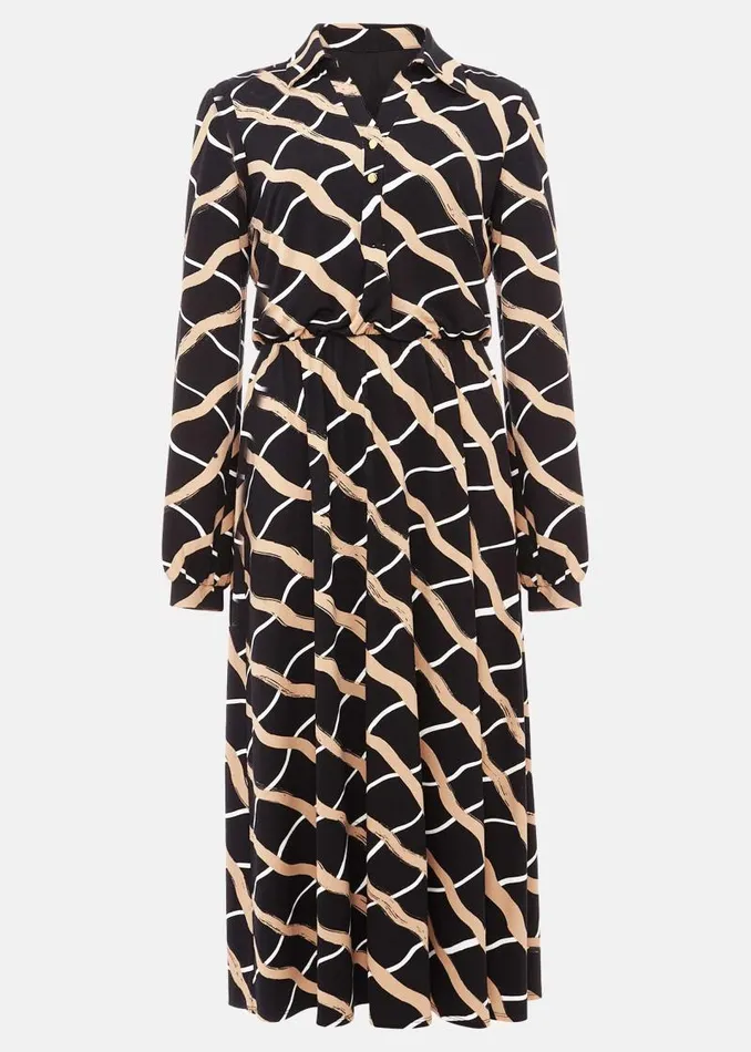 Loren Check Shirt Dress Blackcamel Women Phase Eight Dresses