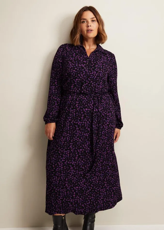 Loretta Floral Midi Dress Blackmulti Women Phase Eight Dresses