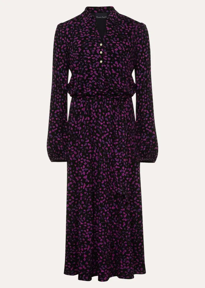 Loretta Floral Midi Dress Blackmulti Women Phase Eight Dresses