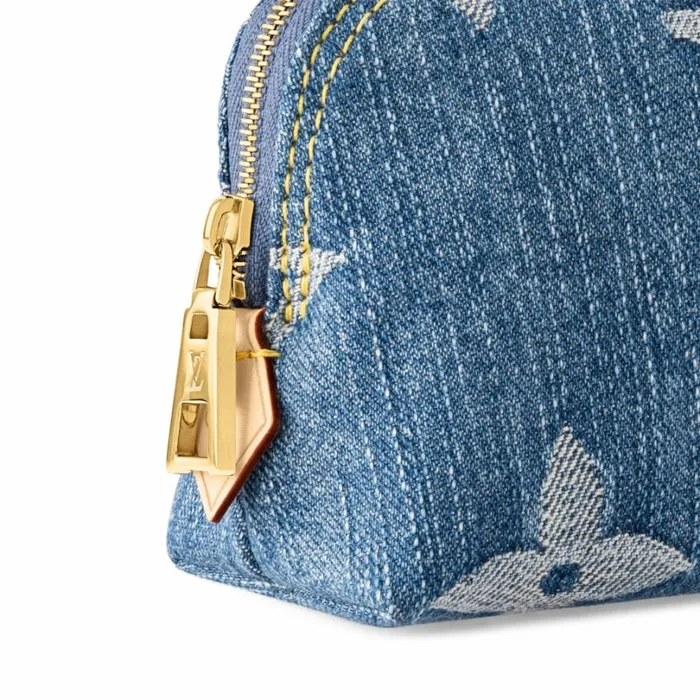 Louis Vuitton Wallets Louis Vuitton M24316 Pochette Cosmtique PM Denim Blue 8211 Louis Vuitton Handbag Store 8211 Women