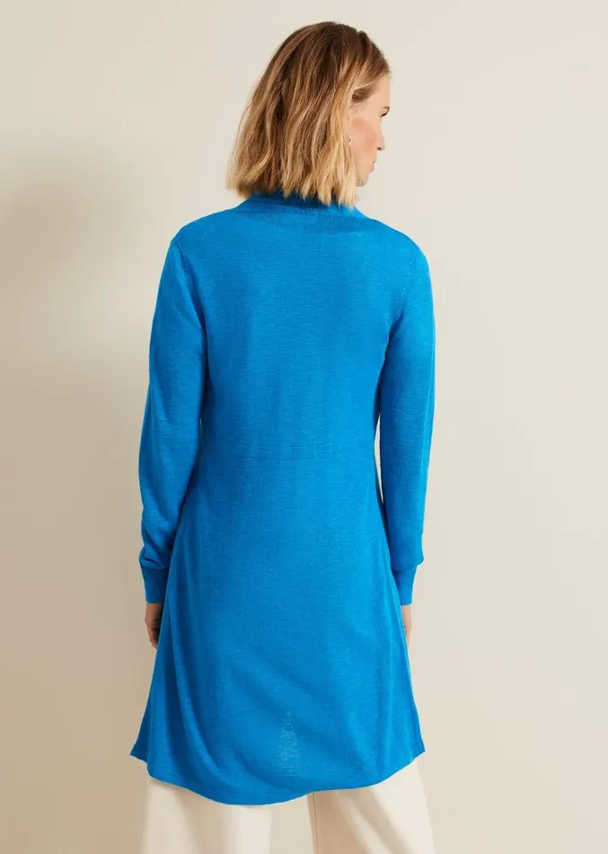 Louise Linen Longline Cardigan Blue Women Phase Eight Knitwear