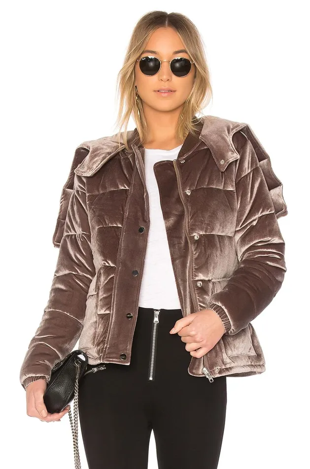 Lovers and Friends Jackets and Coats Women X REVOLVE Tulip Hooded Puffer Grey Taupe Lovers and Friends Jackets and Coats Women X REVOLVE Tulip Hooded Puffer Grey Taupe