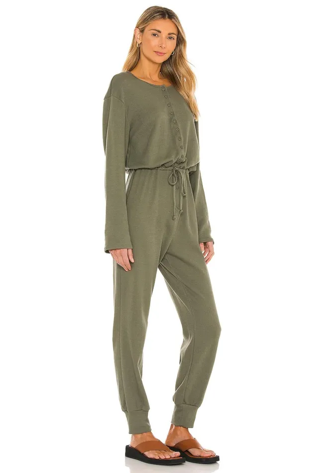 Lovers and Friends Jumpsuits Women Long Sleeve Henley Jumpsuit Army Green Lovers and Friends Jumpsuits Women Long Sleeve Henley Jumpsuit Army Green