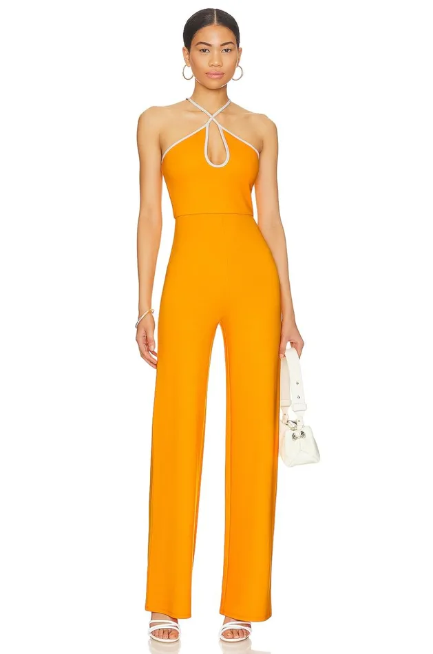 Lovers and Friends Jumpsuits Women Maddison Jumpsuit Orange and White
