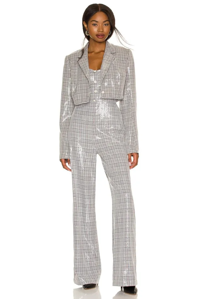 Lovers and Friends Jumpsuits Women Mischa Jumpsuit Grey Plaid Lovers and Friends Jumpsuits Women Mischa Jumpsuit Grey Plaid