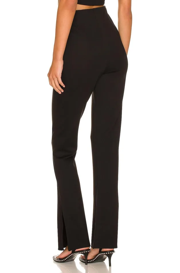 Lovers and Friends Pants Women Kylie Split Hem Pant Black Lovers and Friends Pants Women Kylie Split Hem Pant Black