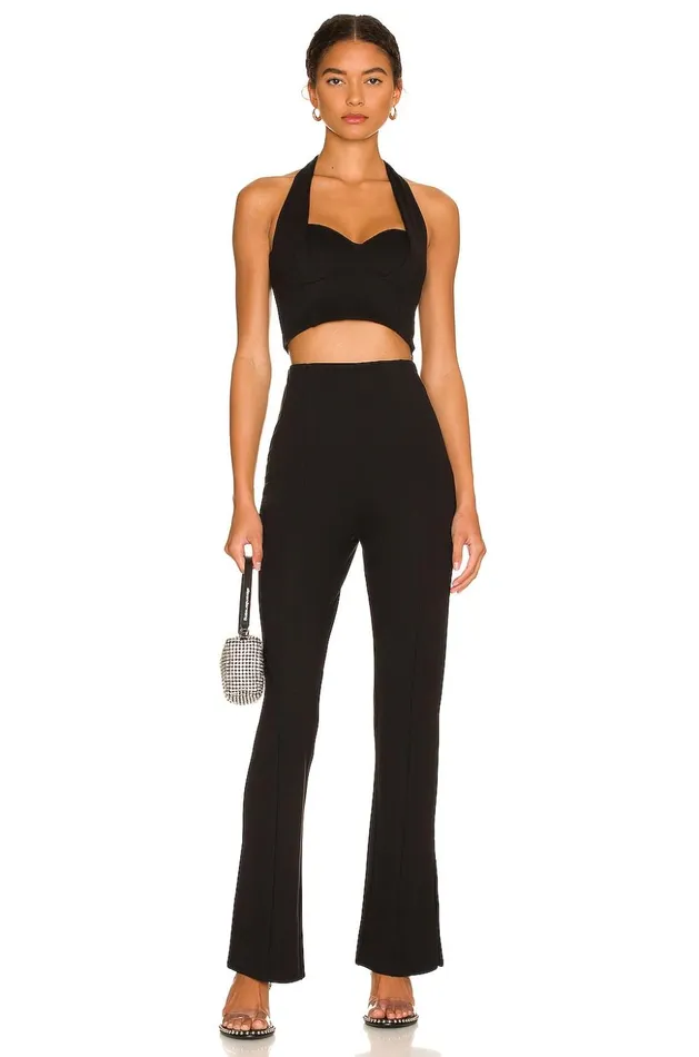 Lovers and Friends Pants Women Kylie Split Hem Pant Black Lovers and Friends Pants Women Kylie Split Hem Pant Black