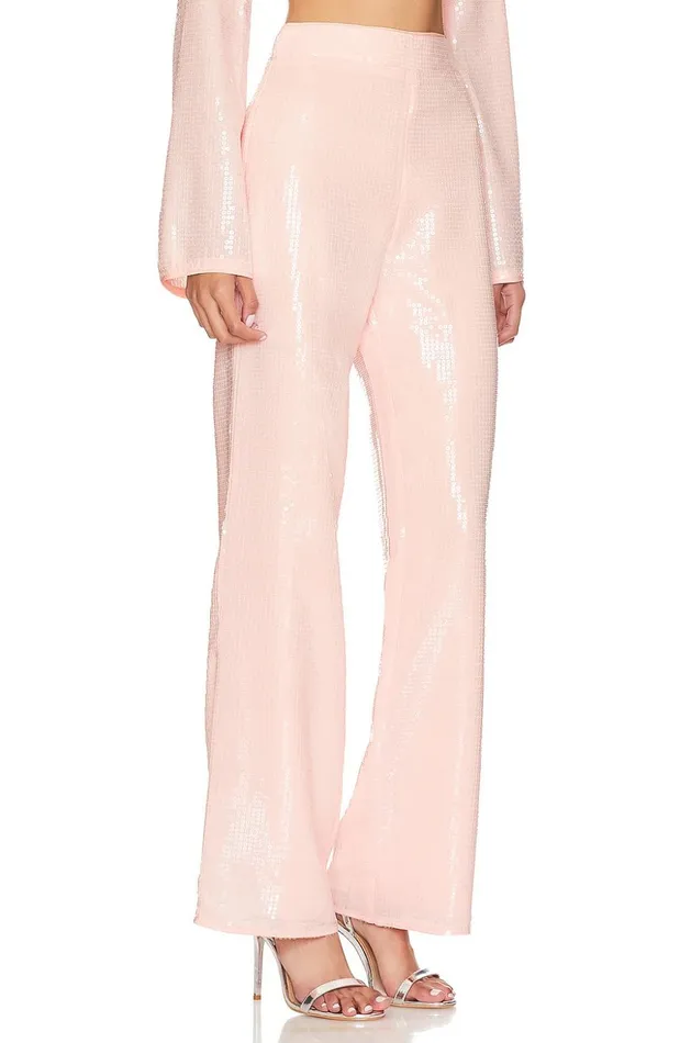 Lovers and Friends Pants Women Leighton Sequin Pant Champagne Pink Lovers and Friends Pants Women Leighton Sequin Pant Champagne Pink