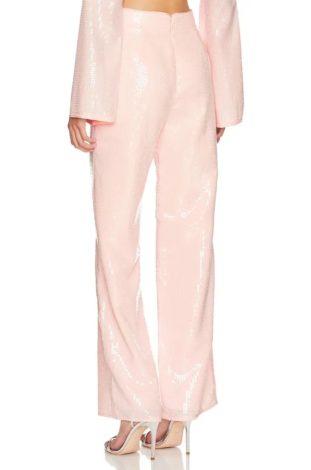 Lovers and Friends Pants Women Leighton Sequin Pant Champagne Pink Lovers and Friends Pants Women Leighton Sequin Pant Champagne Pink