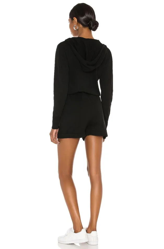 Lovers and Friends Rompers Women Zip Front Romper Black Lovers and Friends Rompers Women Zip Front Romper Black