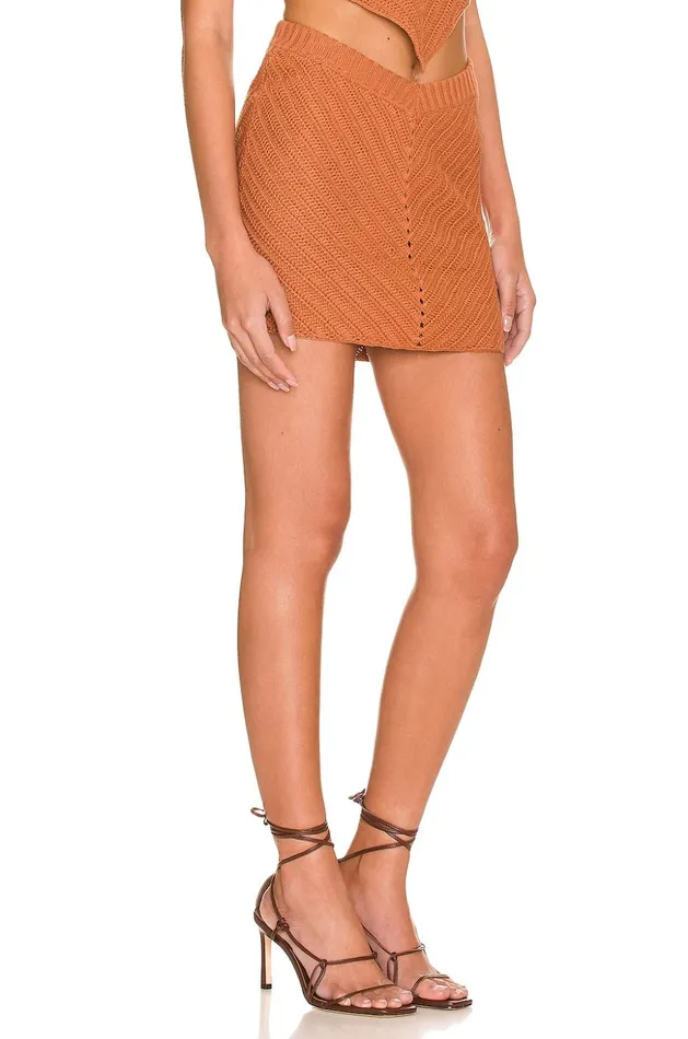 Lovers and Friends Skirts Women Malik Crochet V Waist Mini Skirt Cocoa Brown Lovers and Friends Skirts Women Malik Crochet V Waist Mini Skirt Cocoa Brown