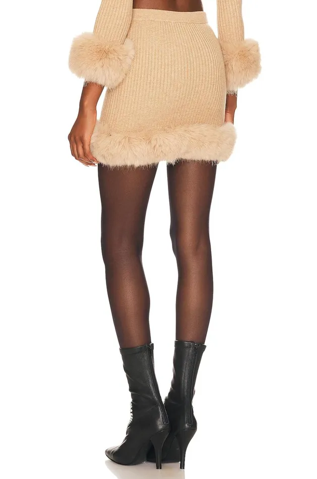 Lovers and Friends Skirts Women Marion Faux Fur Mini Skirt Camel Lovers and Friends Skirts Women Marion Faux Fur Mini Skirt Camel