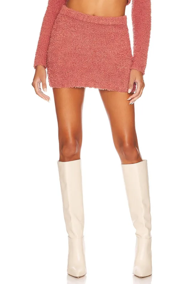 Lovers and Friends Skirts Women Safya Fuzzy Mini Skirt Mauve