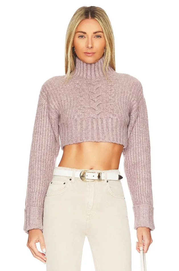 Lovers and Friends Sweaters and Knits Women Roni Cropped Cable Pullover Dusty Lilac