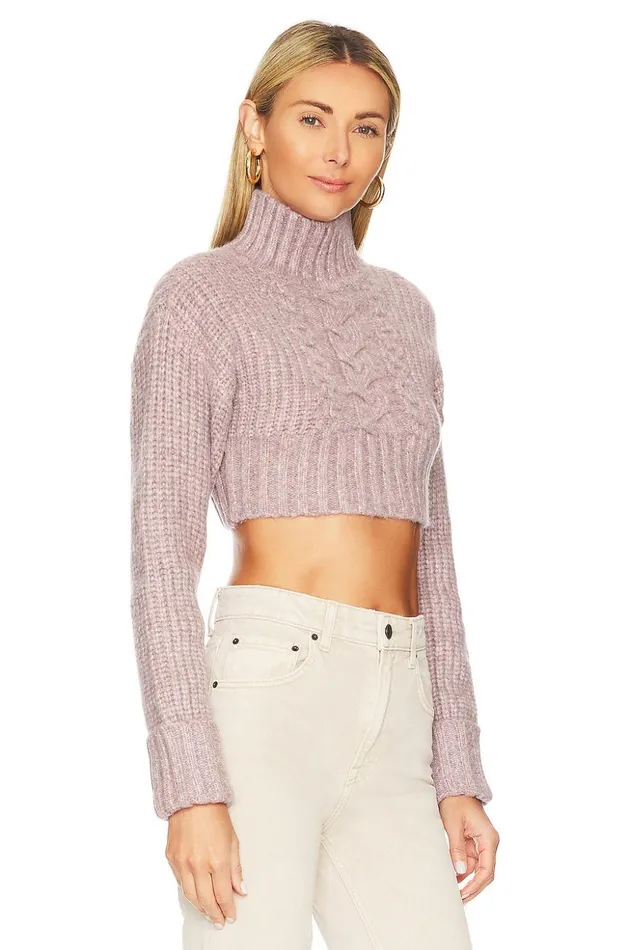 Lovers and Friends Sweaters and Knits Women Roni Cropped Cable Pullover Dusty Lilac Lovers and Friends Sweaters and Knits Women Roni Cropped Cable Pullover Dusty Lilac
