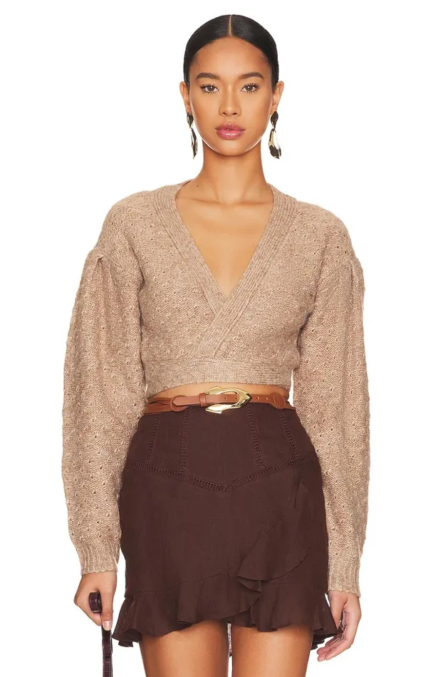 Lovers and Friends Sweaters and Knits Women Sanida Wrap Knit Top Tan