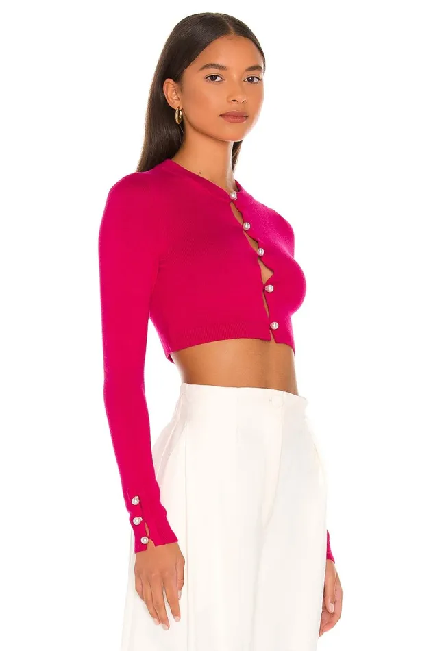 Lovers and Friends Sweaters and Knits Women Tara Micro Cardigan Hot Pink Lovers and Friends Sweaters and Knits Women Tara Micro Cardigan Hot Pink