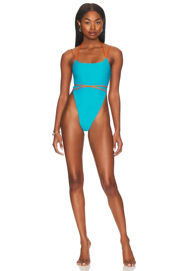 Lovers and Friends Swimsuits and CoverUps Women Caribbean Vibes One Piece Blue and Orange